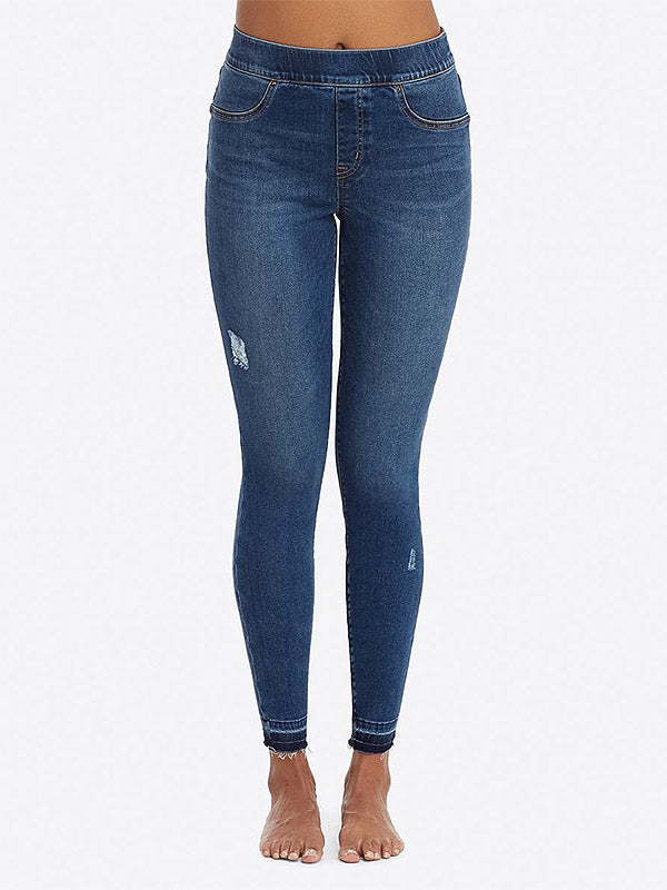 Spanx koreguojantys džinsai-leginsai "Distressed Blue"