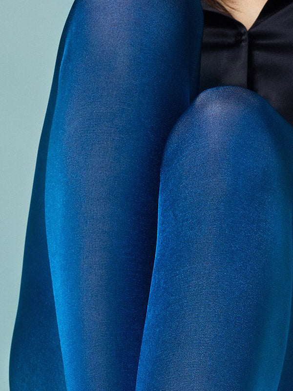 Fiore 3D blizgios pėdkelnės "Glossy 70 Den Blue"