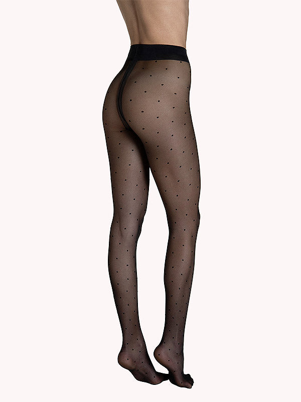 Lisca taškuotos pėdkelnės "Fashion Dots 20 Den Black"