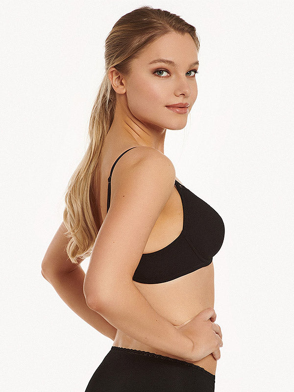 Lisca medvilninė liemenėlė su lankeliais "Ines Black"