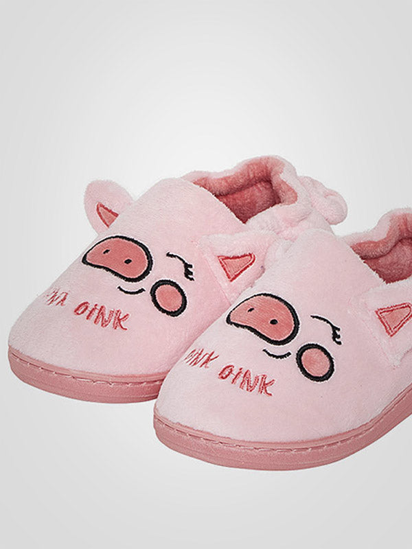 Muydemi vaikiškos šlepetės su auliukais "Oink Oink Pink - Black"