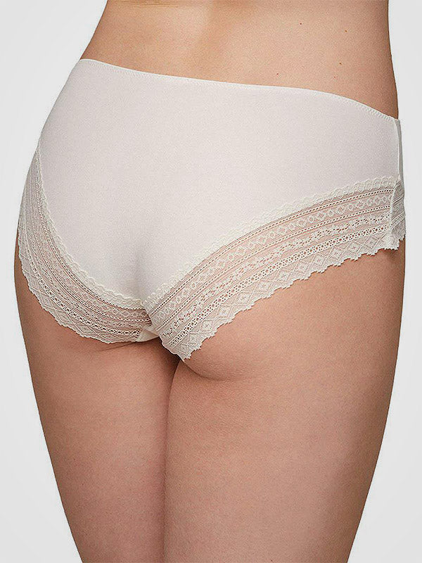 Ysabel Mora medvilninės kelnaitės su nėriniais "Perla Cream"