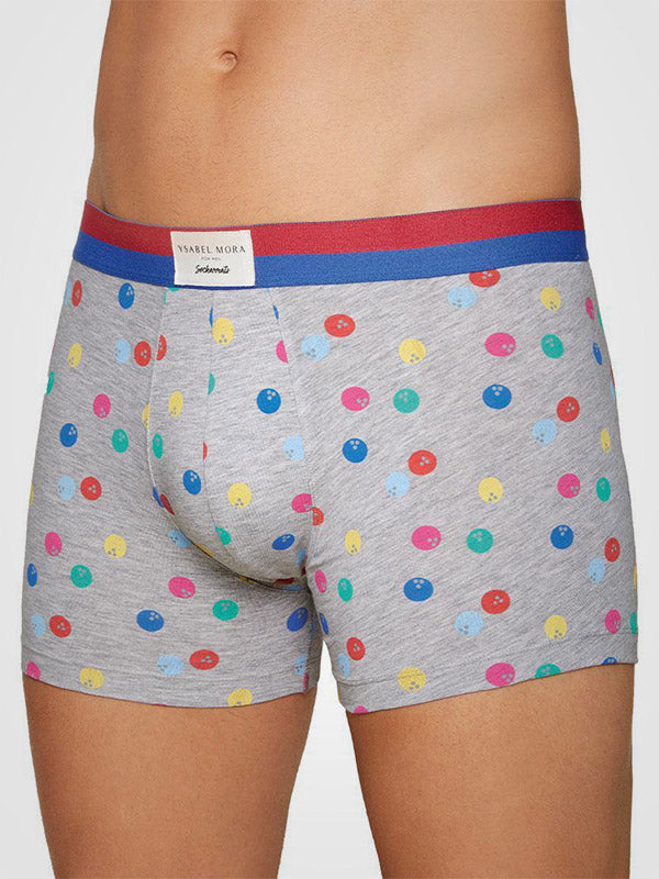 Ysabel Mora 2 vyriškų apatinių šortukų komplektas "Bowling Green - Grey - Multicolor"