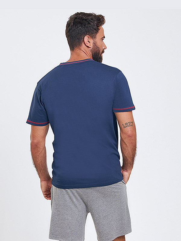 Muydemi trumpa vyriška medvilninė pižama "Mateo Navy - Grey"