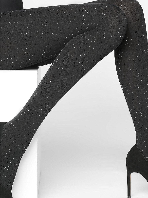 Marilyn 3D mikrofibros pėdkelnės "Shine E57 100 Den Black - Silver Lurex"