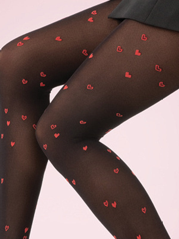 Gatta raštuotos matinės pėdkelnės "Lovely 02 50 Den Black - Red"
