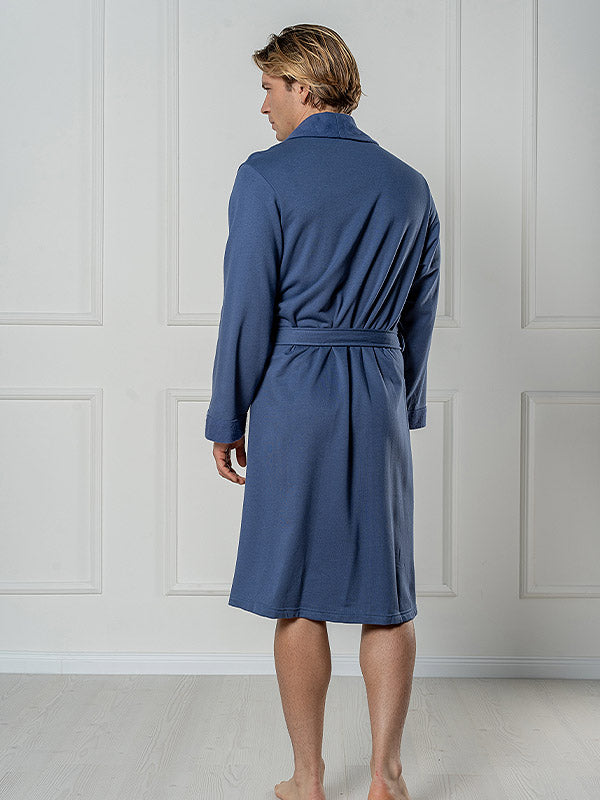 Belmanetti vyriškas chalatas su bambuko pluoštu "Trinity Fleece Indigo"