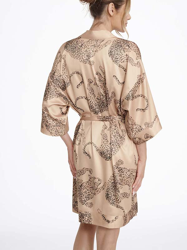 Esotiq atlasinis chalatas "Lovable Beige - Brown"