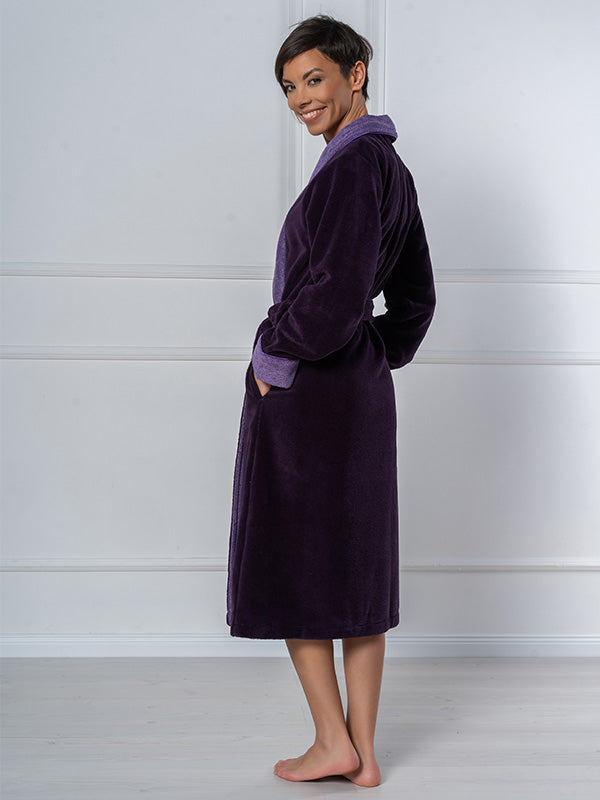 Belmanetti dvisluoksnis chalatas su bambuko pluoštu "Luzern 2 Purple Velour"