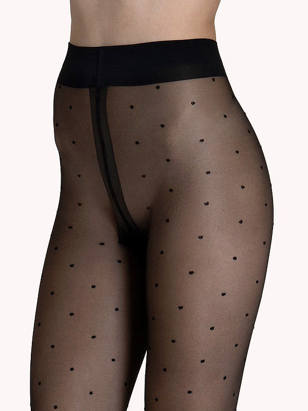 Lisca taškuotos pėdkelnės "Fashion Dots 20 Den Black"