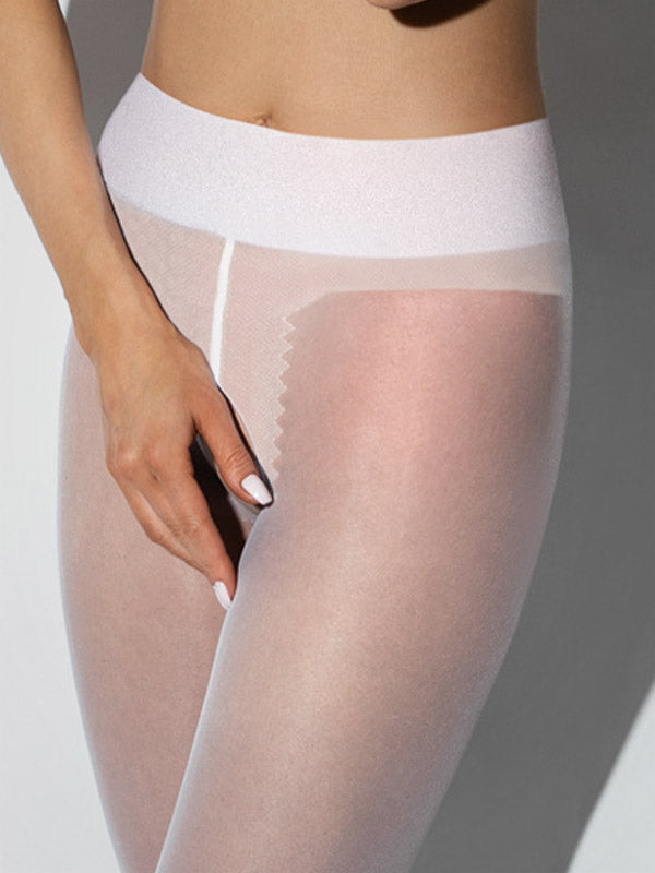 Amour pėdkelnės atviru tarpkoju "Hip Gloss 20 Den White"