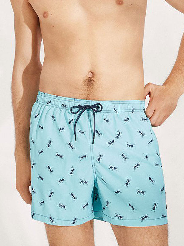 Ysabel Mora vyriški maudymosi šortai "Funny Ants Light Blue - Black"