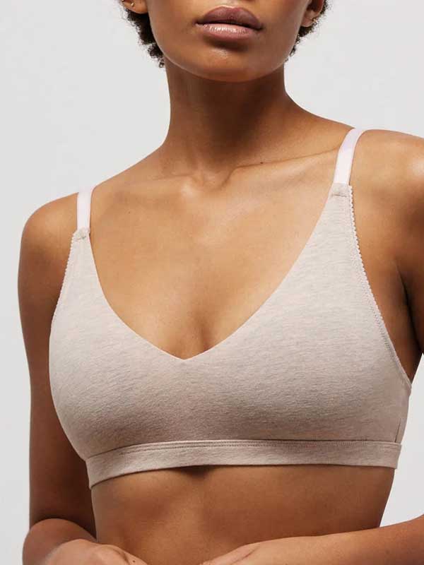 Ysabel Mora medvilninė liemenėlė be lankelių "Piper Beige Melange"
