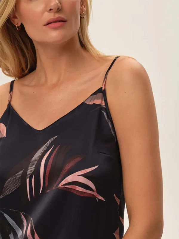 Esotiq atlasiniai naktinukai "Jane Black - Multicolor Floral Print"