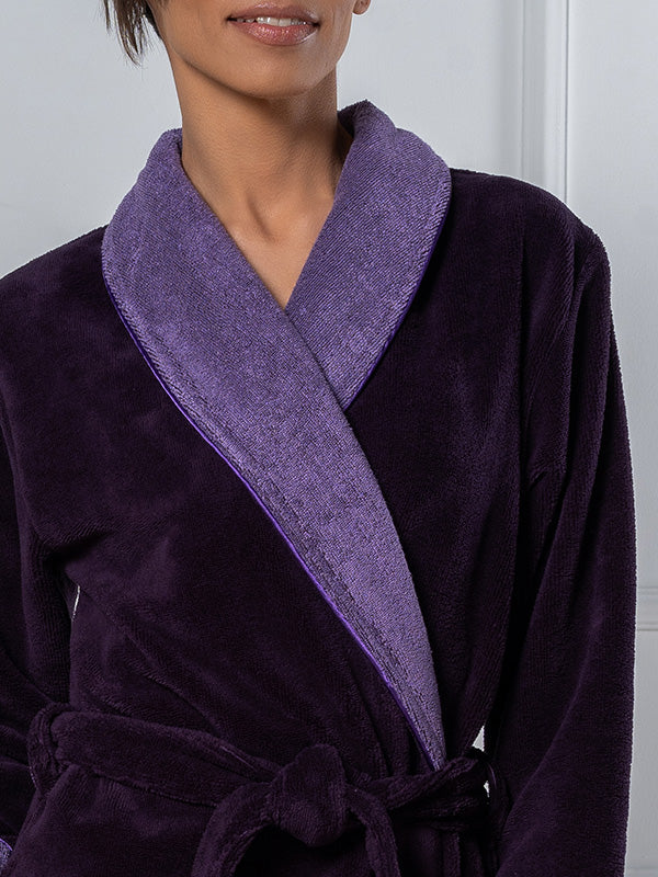 Belmanetti dvisluoksnis chalatas su bambuko pluoštu "Luzern 2 Purple Velour"