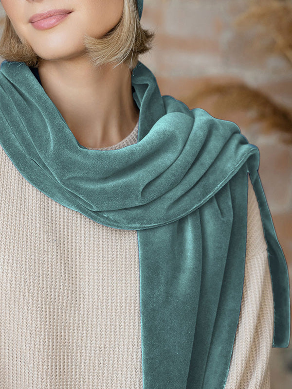 Lega veliūrinis šalikas "Vita Sea Green Velour"