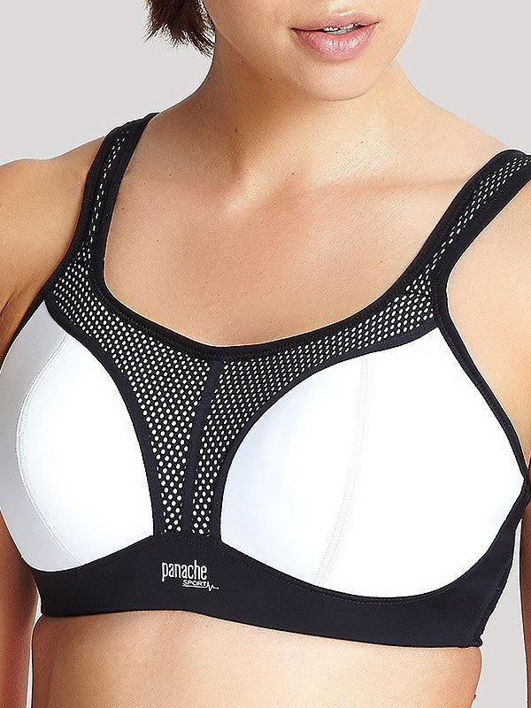 Panache sportinė liemenėlė be lankelių "Sports Non Wired White - Black"