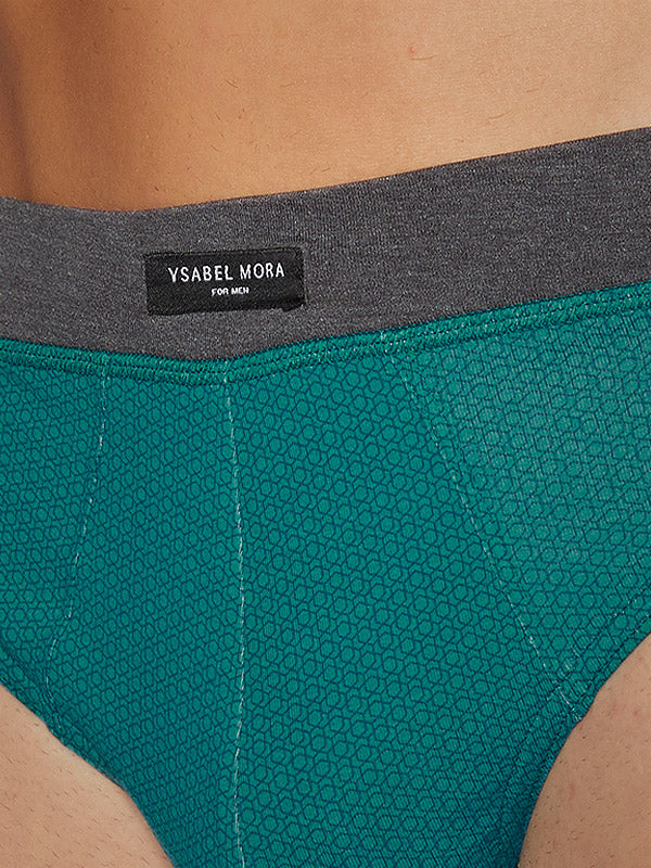 Ysabel Mora 2 vyriškų medvilninių kelnaičių komplektas "Jimmy Graphite - Teal"