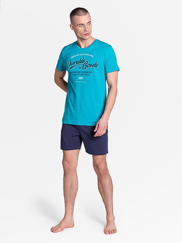 Henderson medvilninė vyriška pižama "Laze Turquoise - Navy"