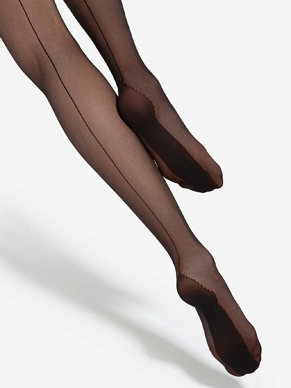 Gatta matinės pėdkelnės su siūle ir sustiprinta pėda "Chiara 20 Den Black - Red"