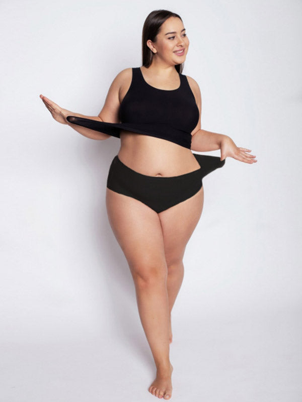 Julimex lazeriu kirptos labai tamprios kelnaitės "Flexi-One Plus Size Maxi Black"