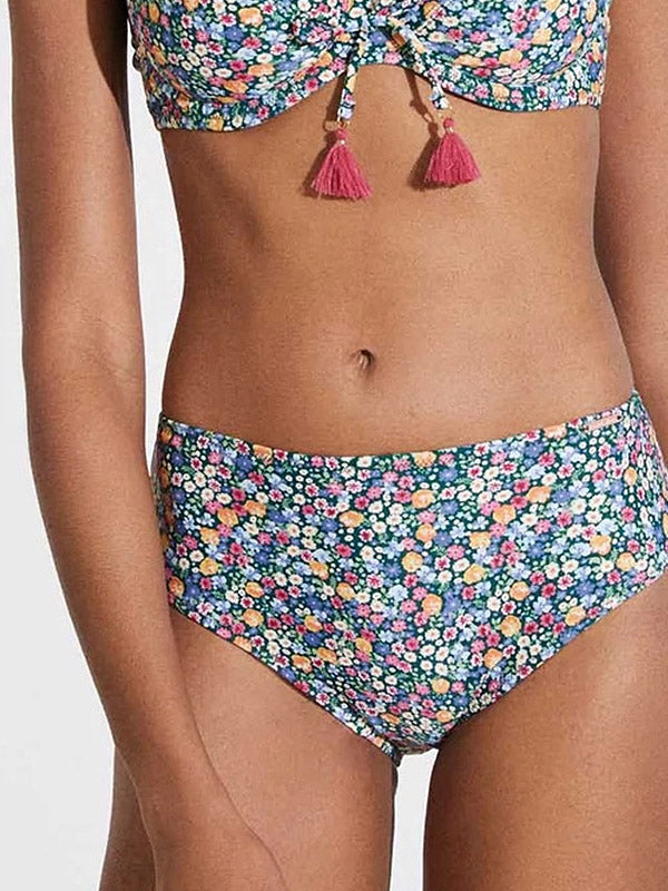 Ysabel Mora bikini maudymosi kostiumėlis "Valeria Dark Green - Multicolor Flower Print"