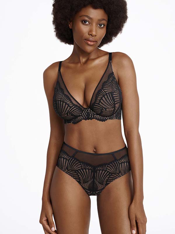 Esotiq nėriniuota minkšta liemenėlė su lankeliais "Inspire Black - Nude"