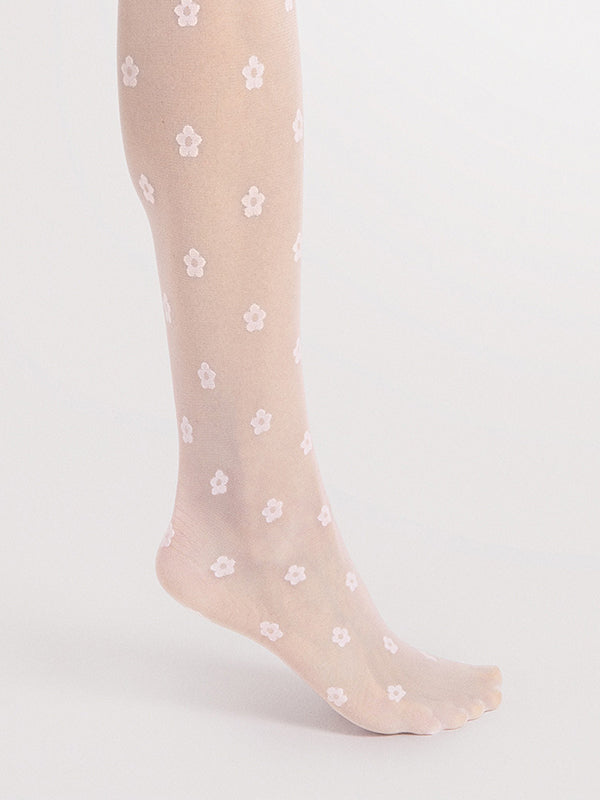Fiore gėlėmis raštuotos pėdkelnės "Spring 20 Den White"