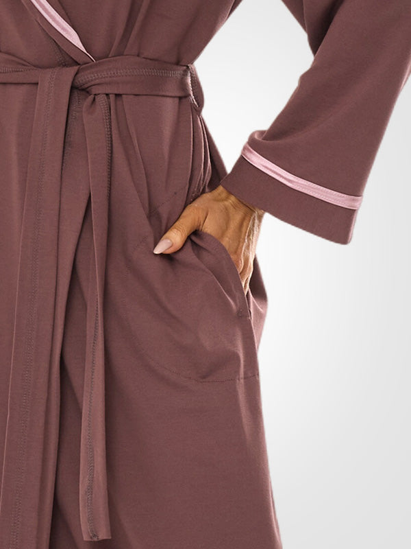 L&L ilgas viskozinis chalatas "Debra Long Plum"