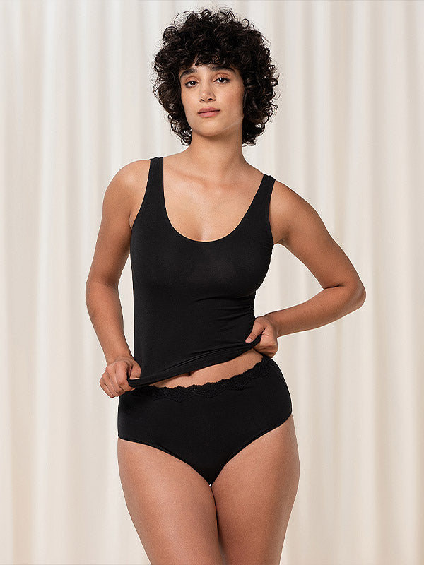Triumph aukšto juosmens kelnaitės "Touch of Modal Midi Black"