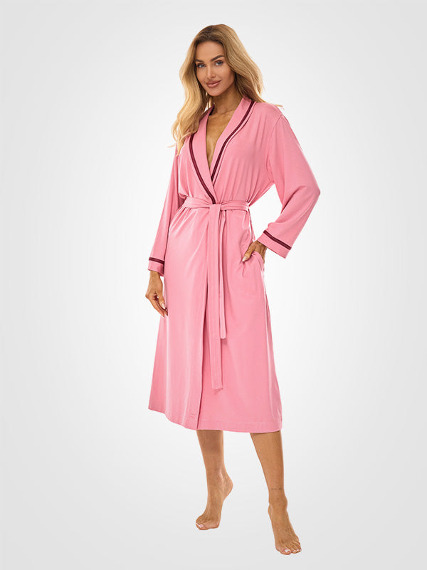 L&L ilgas viskozinis chalatas "Debra Long Pink"