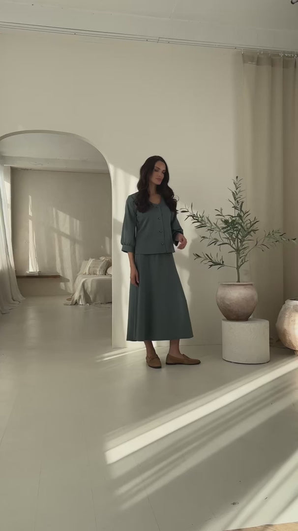 Lega moteriškas midi sijonas