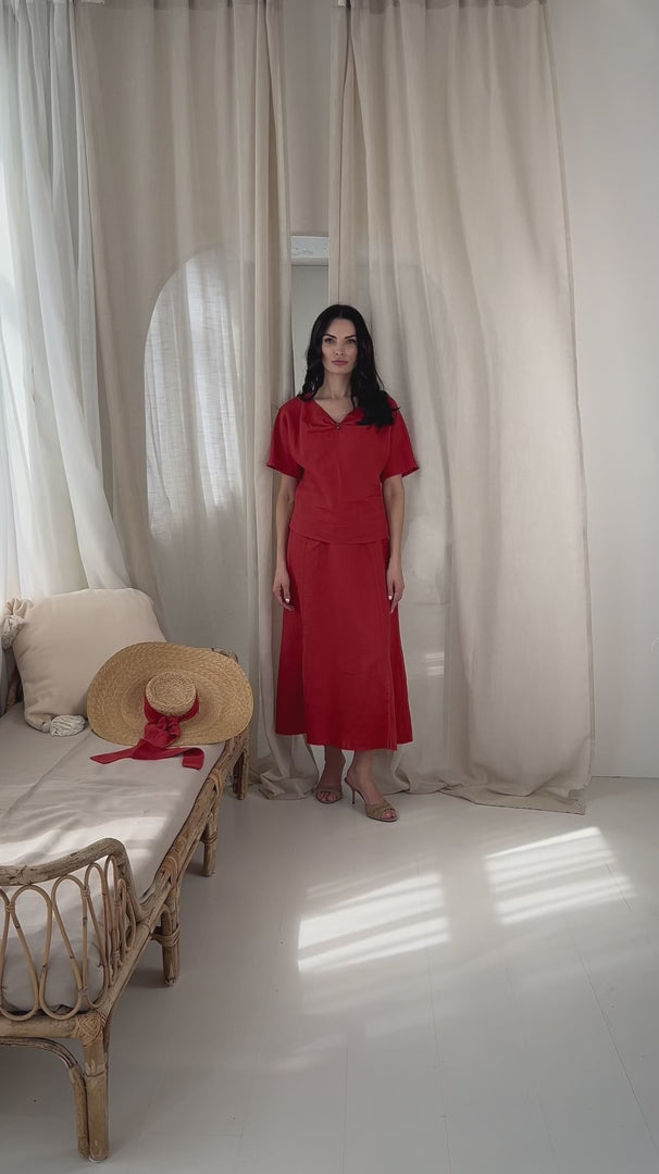 Load video: trumpa lininė palaidinė