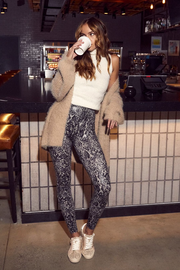 Spanx Shaping Leggings Faux Leather Grey Snake