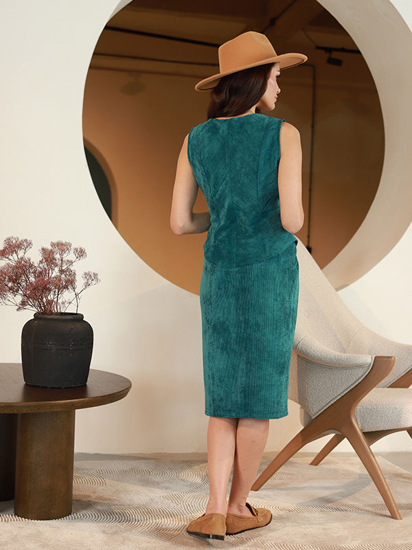Lega Velvet Skirt Reina Turquoise